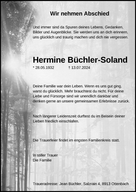 Zur Gedenkseite von Hermine Büchler-Soland